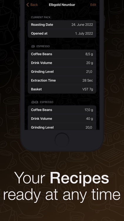 CoffeeFolio - Your Recipes