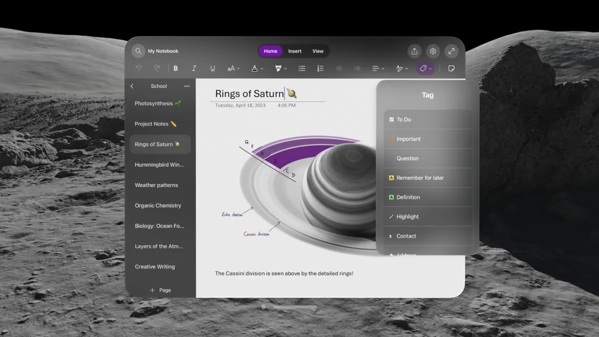 Microsoft OneNote screenshot 3