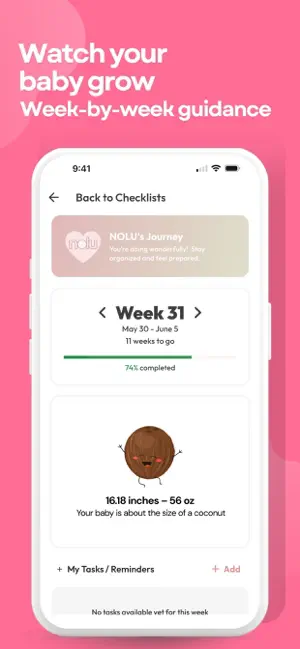 NOLU: Pregnancy Checklist screenshot 2