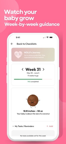 NOLU: Pregnancy Checklist iPhone screenshot