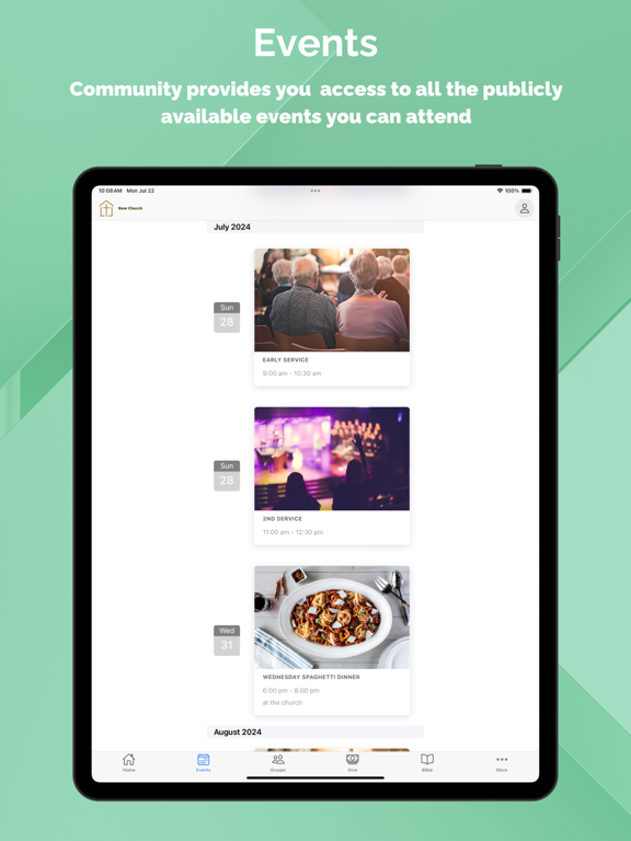 Community by Faith Teams iPad screenshot 2 - Productivity app