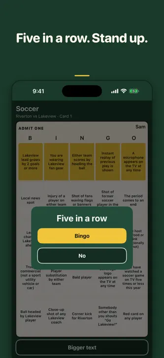 Sports Party Bingo screenshot 3