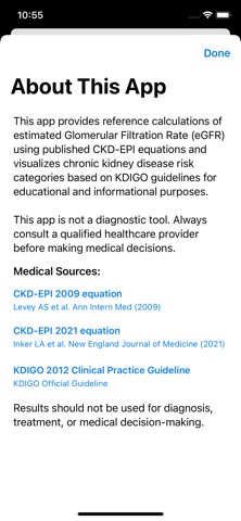CKD Staging & eGFR Calculator screenshot