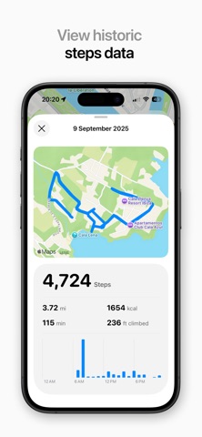 Steps Map: Pedometer App iPhone screenshot