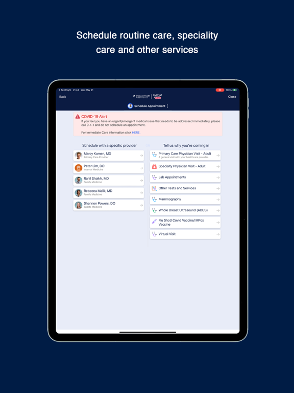 NorthShoreConnect iPad screenshot 3 - Medical app