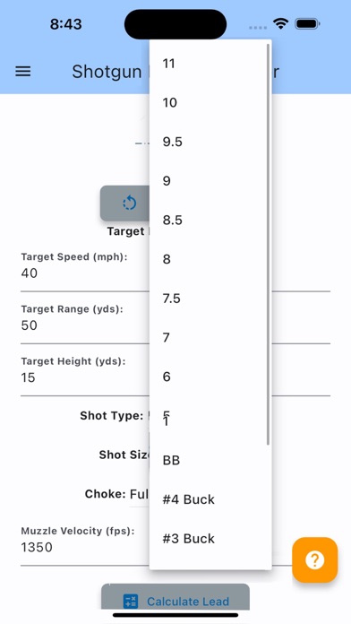Shotgun Lead Calculator Screenshot