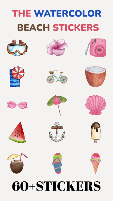 The Watercolor Beach Stickers Screenshot