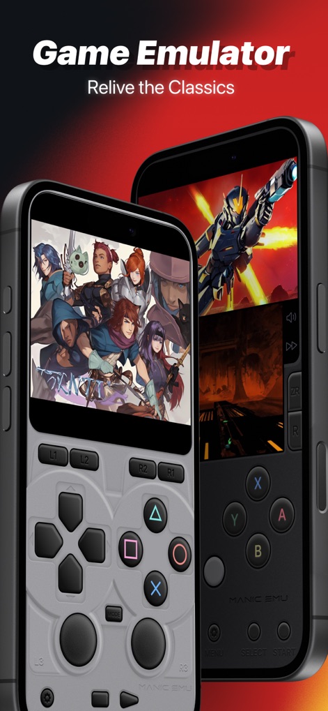 Manic EMU - Game Emulator - Experience authentic retro gameplay with responsive on-screen controller layouts and diverse game interfaces from multiple iconic platforms.