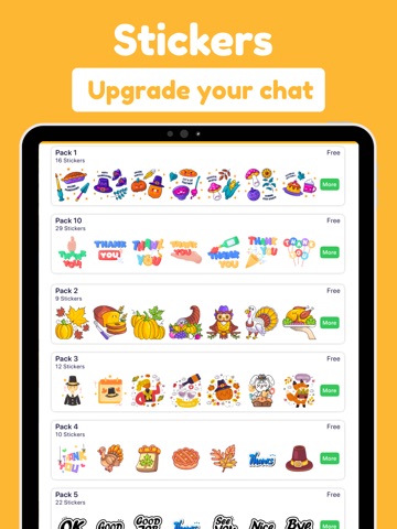 Thanksgiving stickers & themes iPad screenshot
