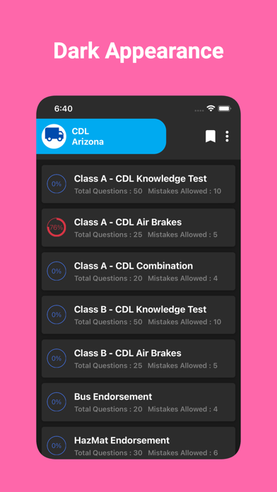 Arizona CDL Prep Test Screenshot