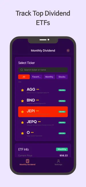 Monthly Dividend: ETF Calc screenshot 1
