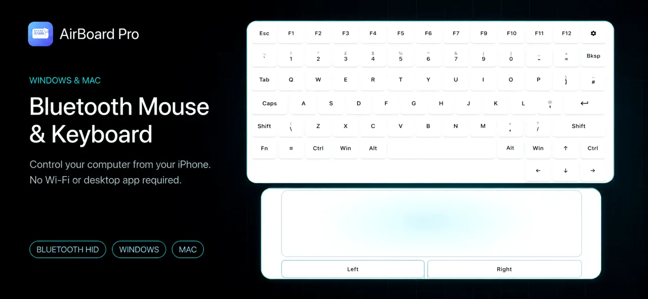 Screenshot #2 pour AirBoard: Bluetooth Mouse