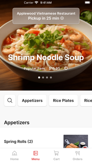 Applewood Vietnamese iPhone screenshot 2 - Food & Drink app