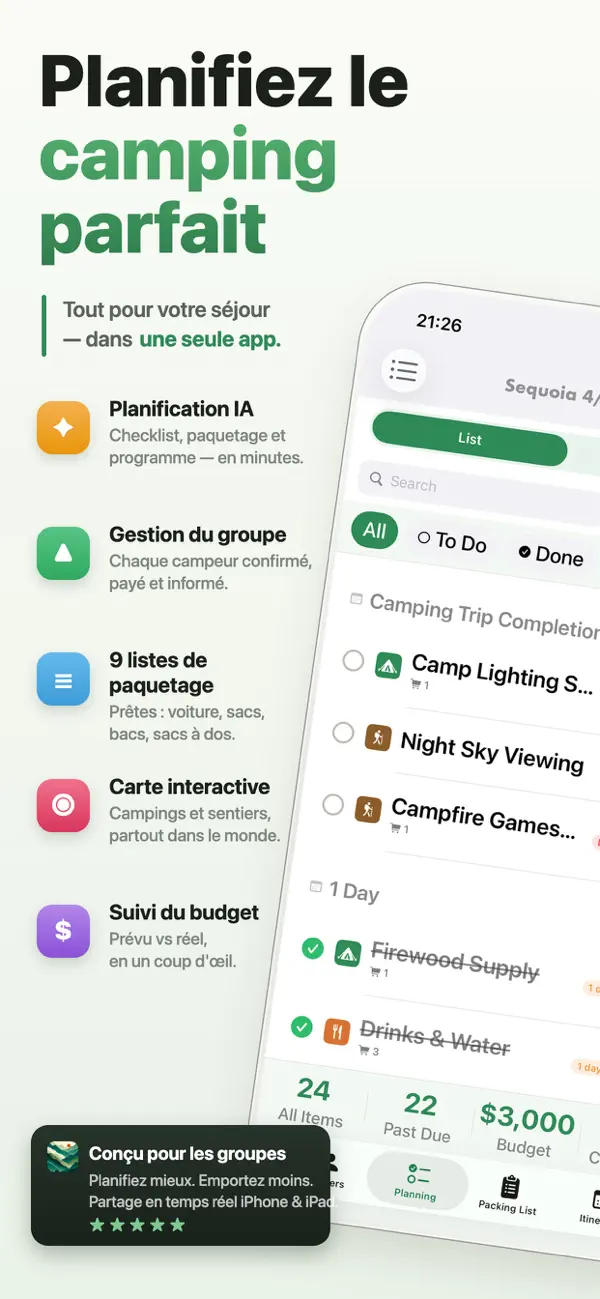 Screenshot #1 pour Pro Camping Planner