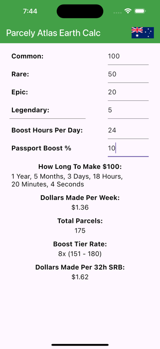 Parcely AE Calculator Screenshot 3 of 4