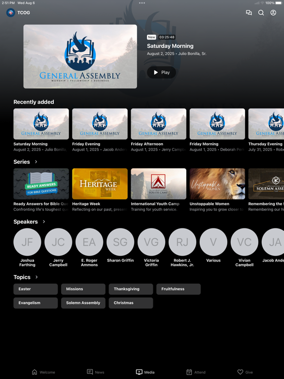 The Church of God iPad screenshot 3 - Lifestyle app