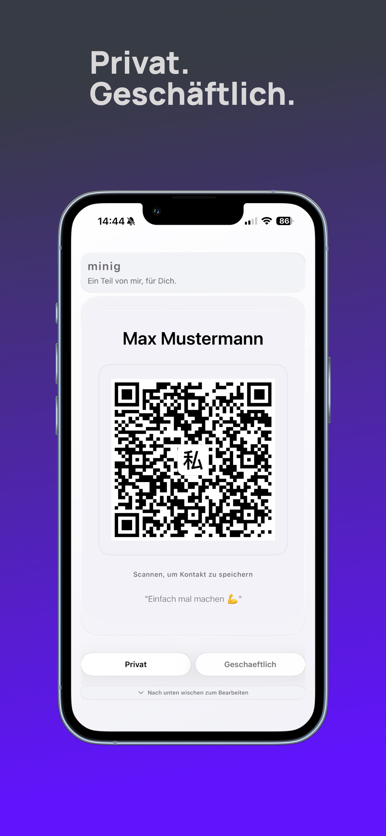 minig – Dein QR Kontakt screenshot 4
