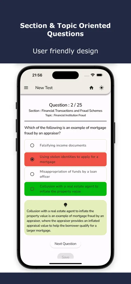 Fraud Examiners Exam Prep Test Screenshot 1