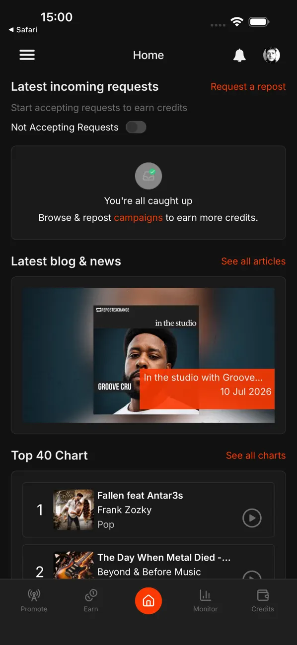 Screenshot #1 pour RepostExchange - Promote Music
