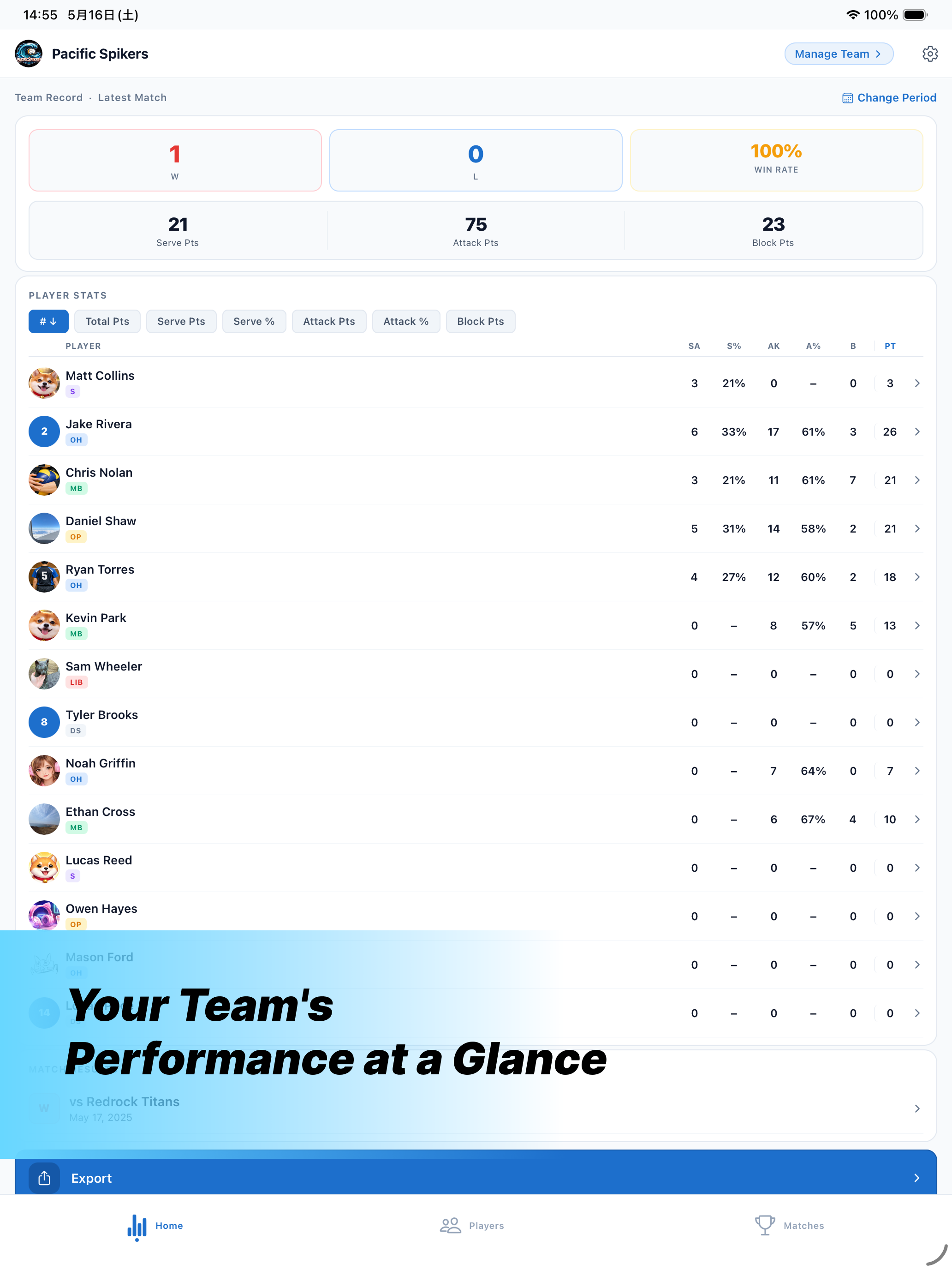 Vollog - Volleyball Stats
