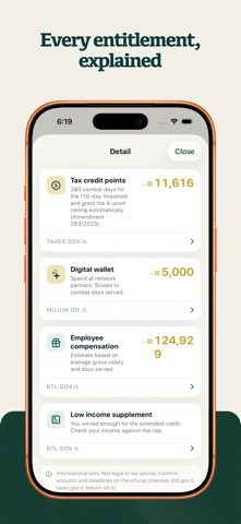Tagmuli: Miluim Pay & Rights iPhone screenshot