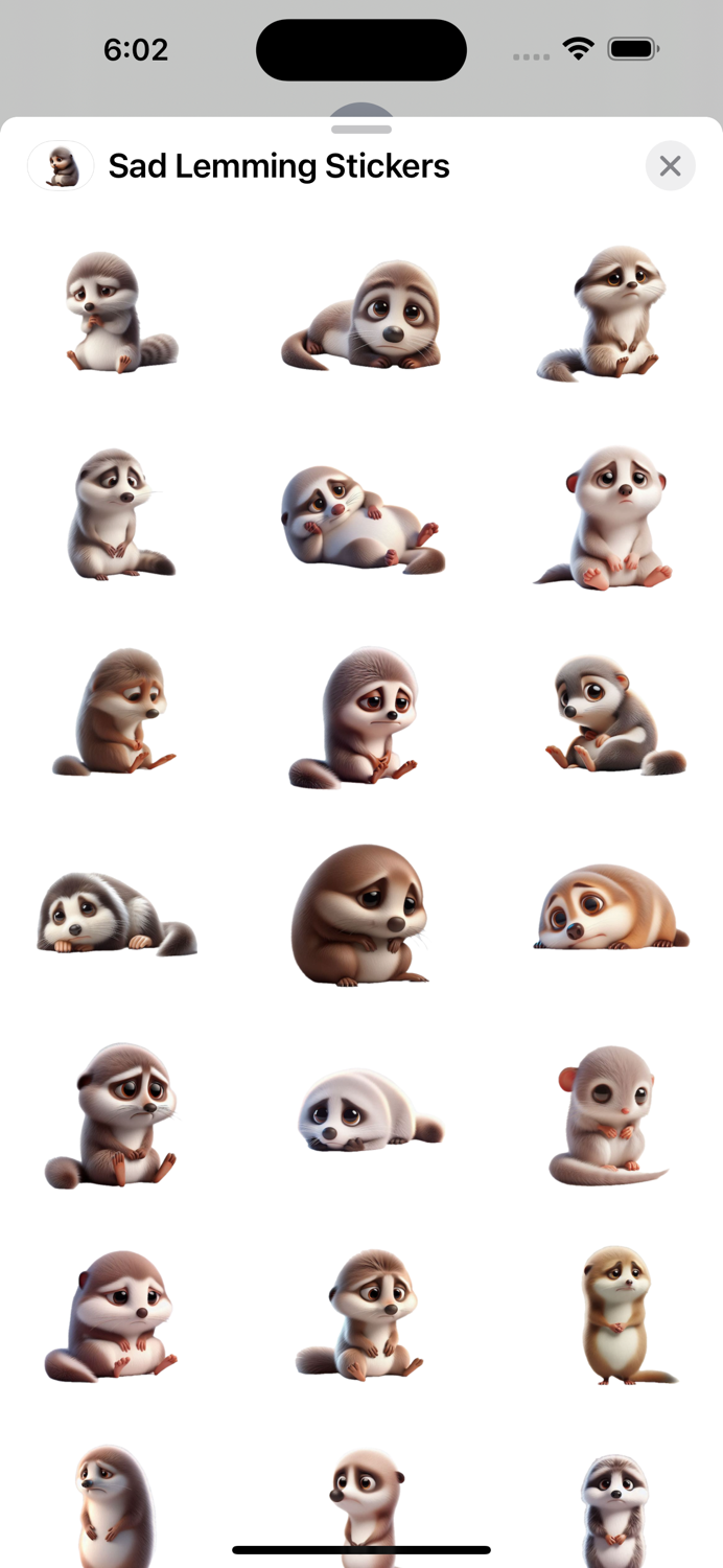 Sad Lemming Stickers