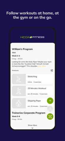 HCOA Fitness iPhone screenshot
