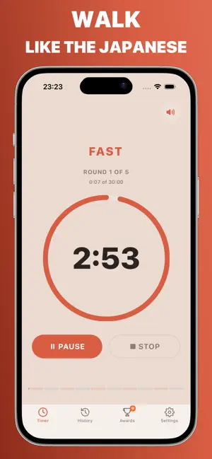 Japanese Walking - WalkPace screenshot 1