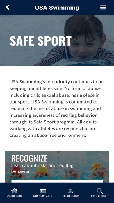 USA Swimming Screenshot