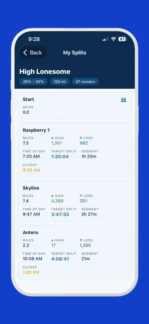 UltraRacePlan screenshot 2