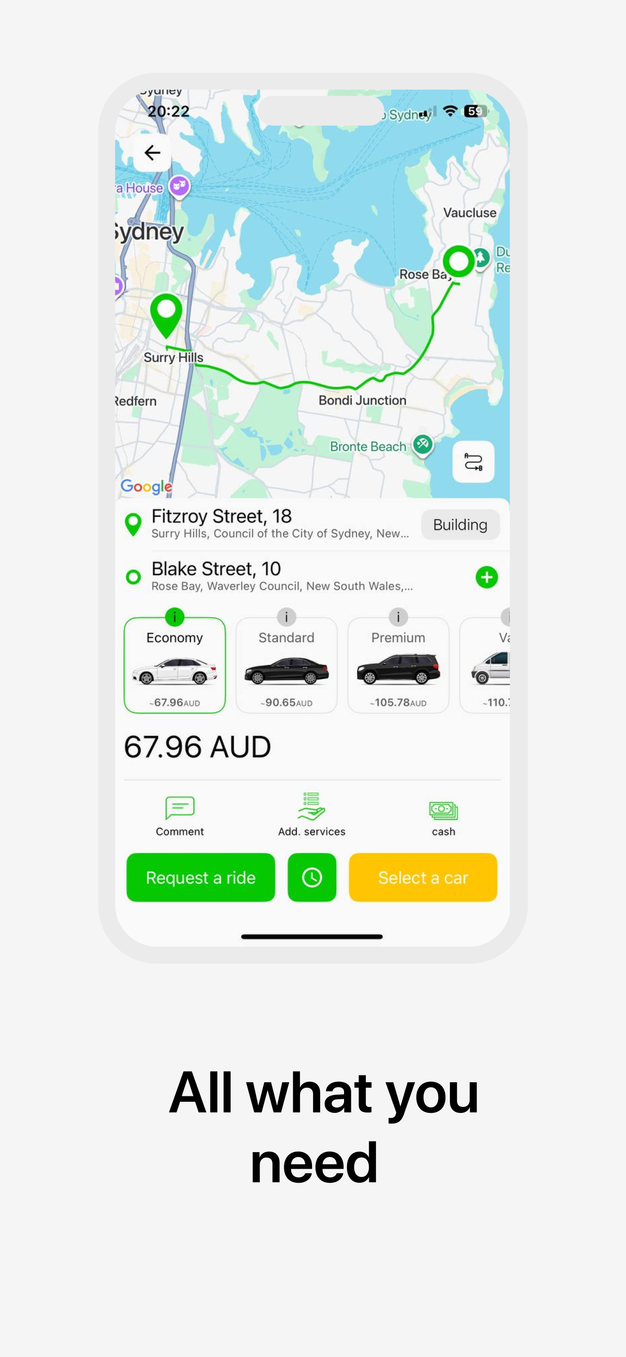 Oza cab screenshot 2