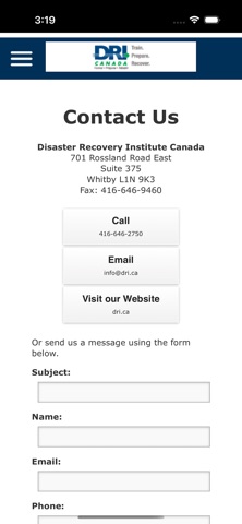 Disaster Recovery Institute CA screenshot