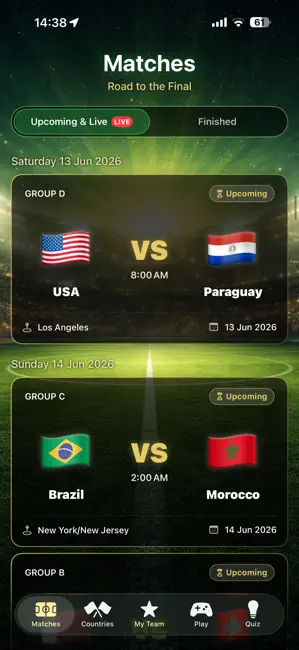 Copa do Futebol 2026 iPhone screenshot 1
