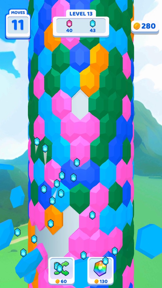 #3. Hex Fall 3D (iOS) 게시자: Bugbomb