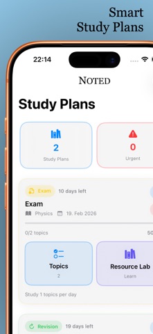 Noted - School Planner iPhone screenshot