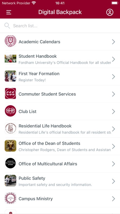 Fordham Orientation Screenshot
