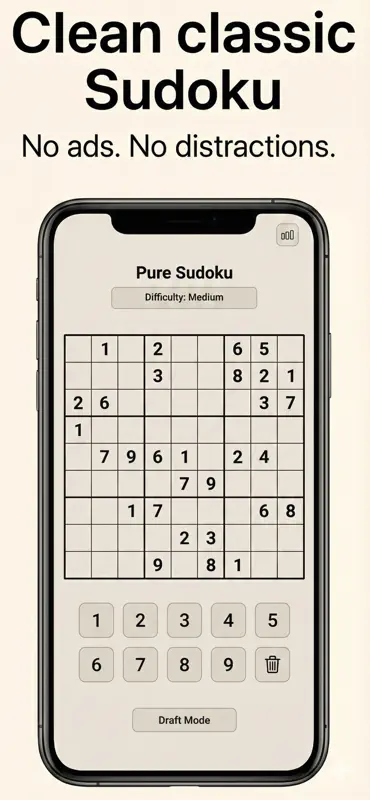 Sudoku – Pure & Ad-Free screenshot 1 of 3