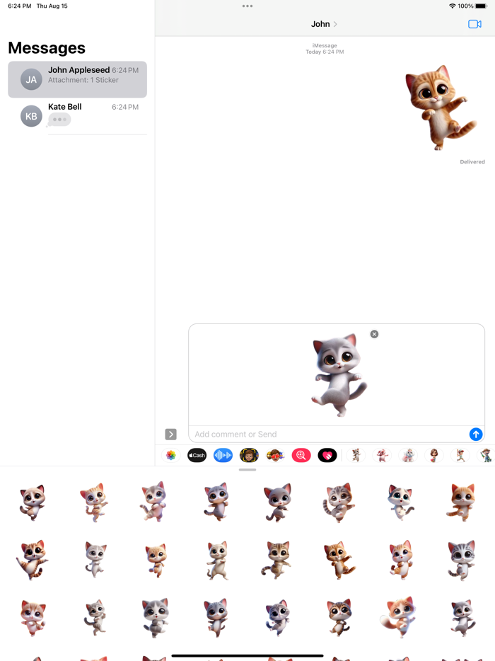 Dancing Kitten Stickers
