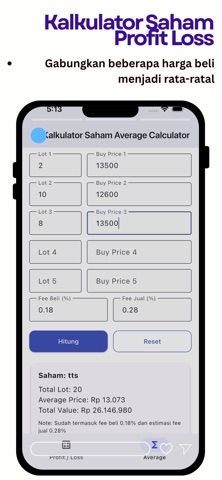 Stock Calculator Profit Loss iPhone screenshot