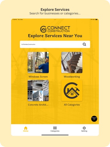 Connect constructions App iPad screenshot