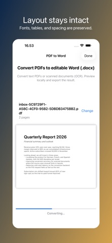 PDF to Word: Converter & OCR iPhone screenshot