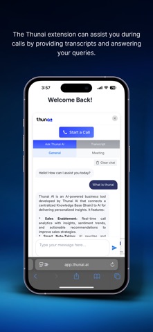 Thunai AI for Safari iPhone screenshot
