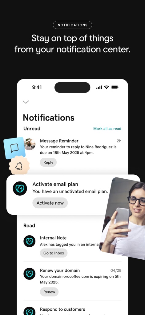 GoDaddy: Websites & Marketing - Stay Informed Instantly