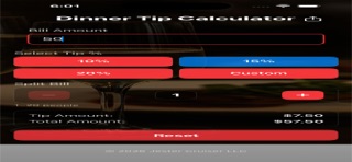 Dinner Tip Calculator iPhone screenshot