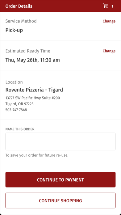 Rovente Pizzeria Screenshot