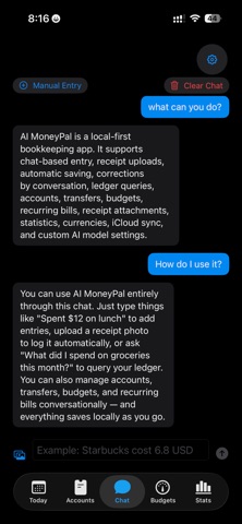AI MoneyPal iPhone screenshot