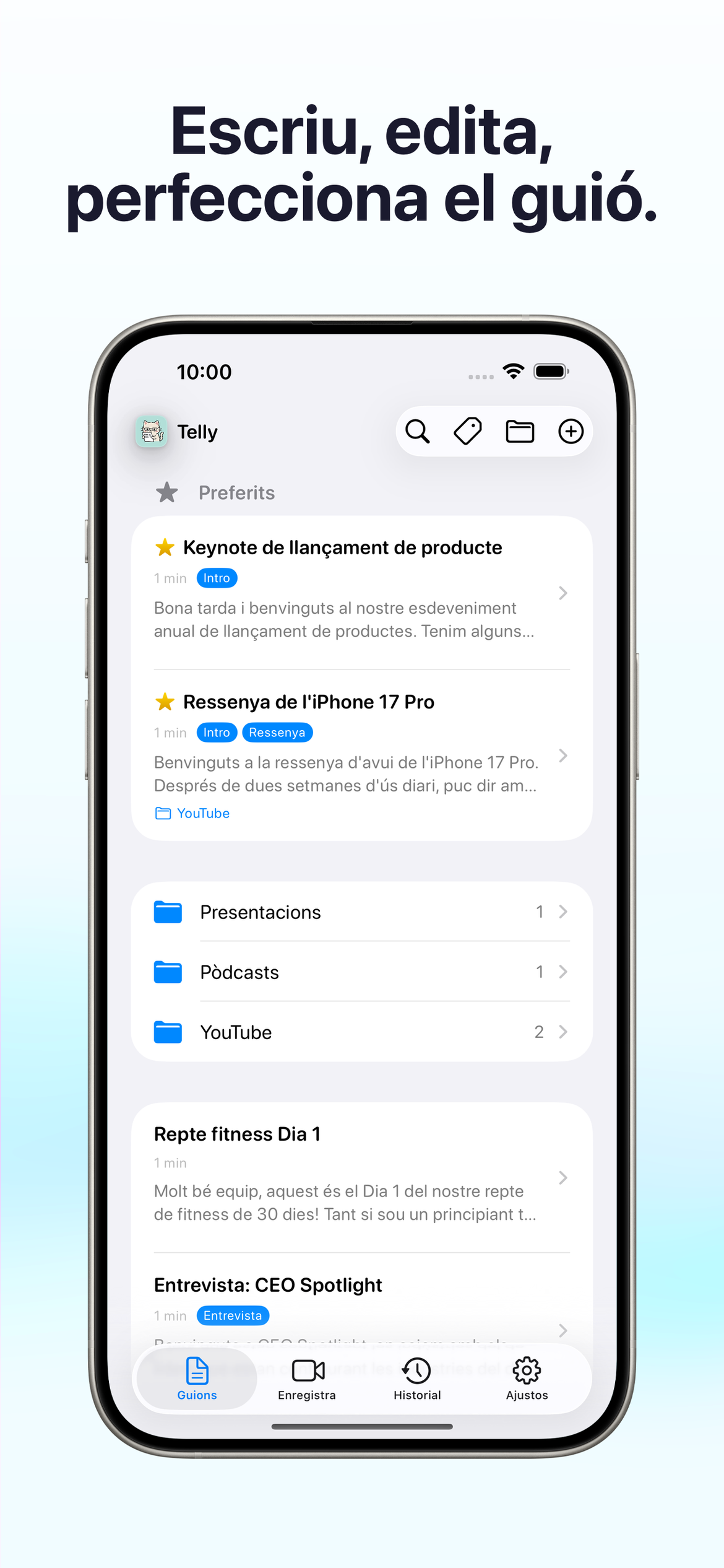 Editor de guions integrat