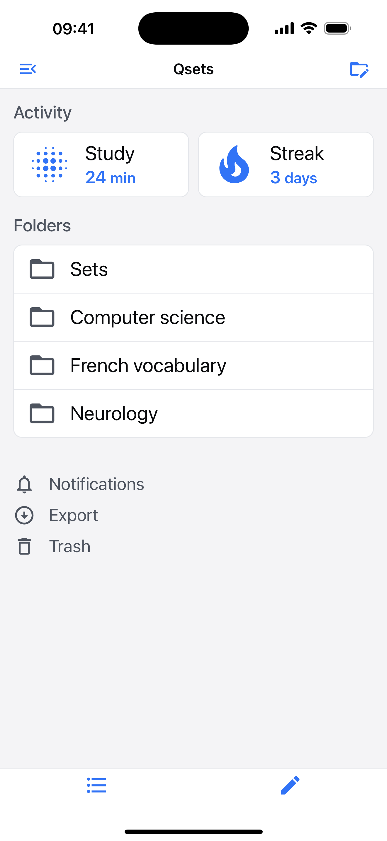 Qsets: Active Recall Study