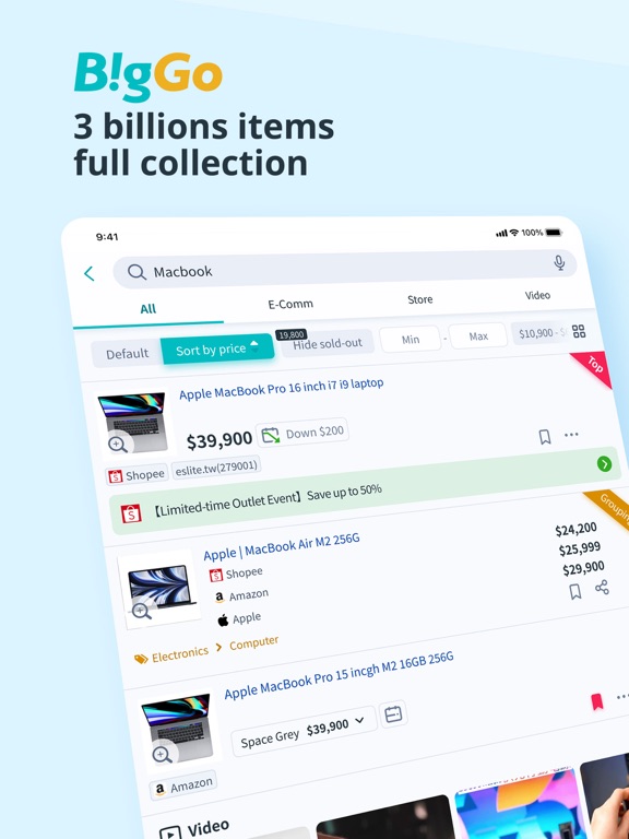 BigGo - Best Price Comparison. iPad screenshot 1 - Shopping app