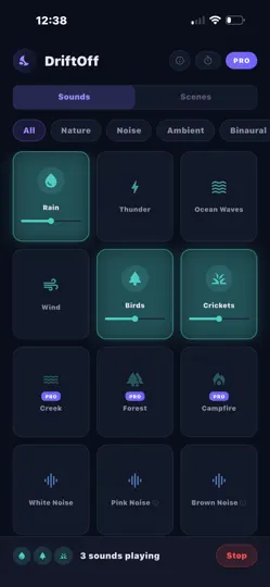 Скриншот DriftOff — Sleep Sounds на iPhone 6
